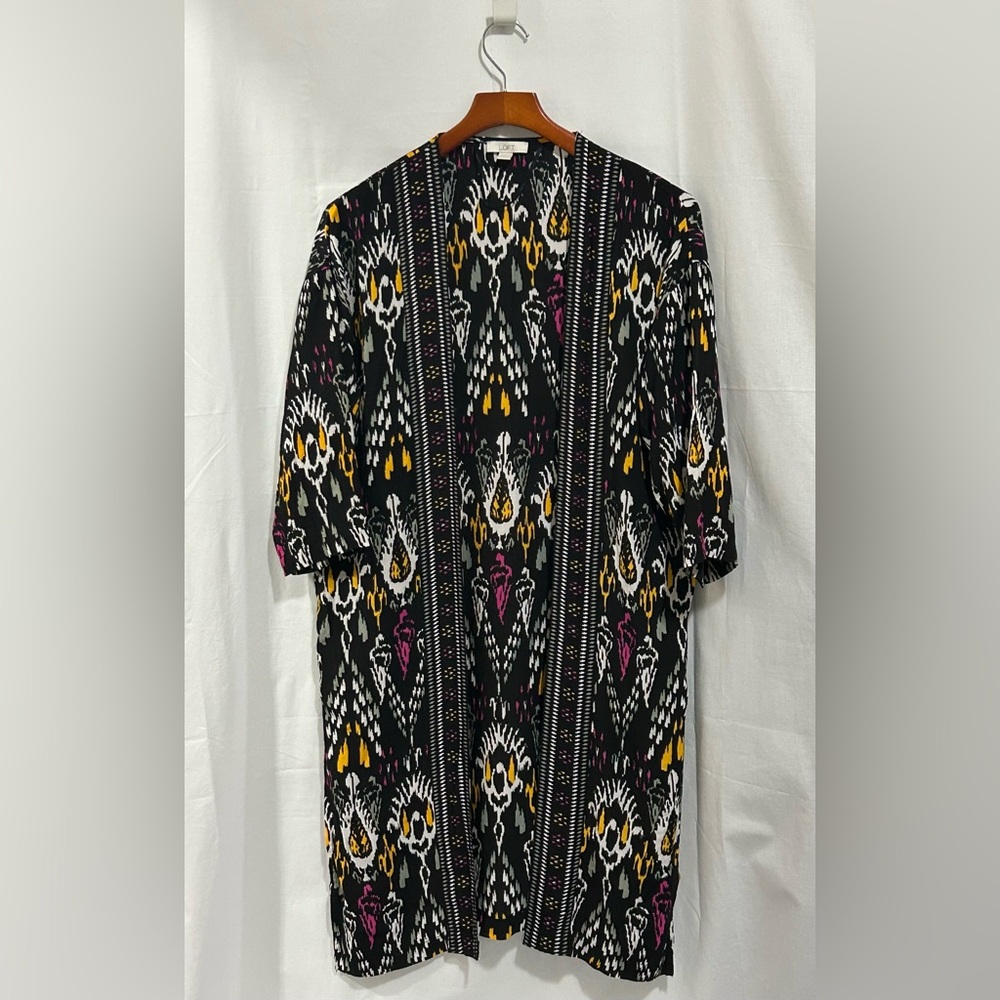 Loft - Black Multicolor Patterned Women’s Kimono - image 1